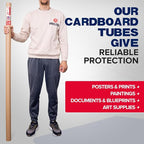 Paclord 2" x 60" Heavy-Duty Reinforced Cardboard Mailing Tube, Pack of 6 Tubes with 12 Caps – Secure USPS Approved – Great for Shipping and Storing of Prints, Artwork, Posters or Documents
