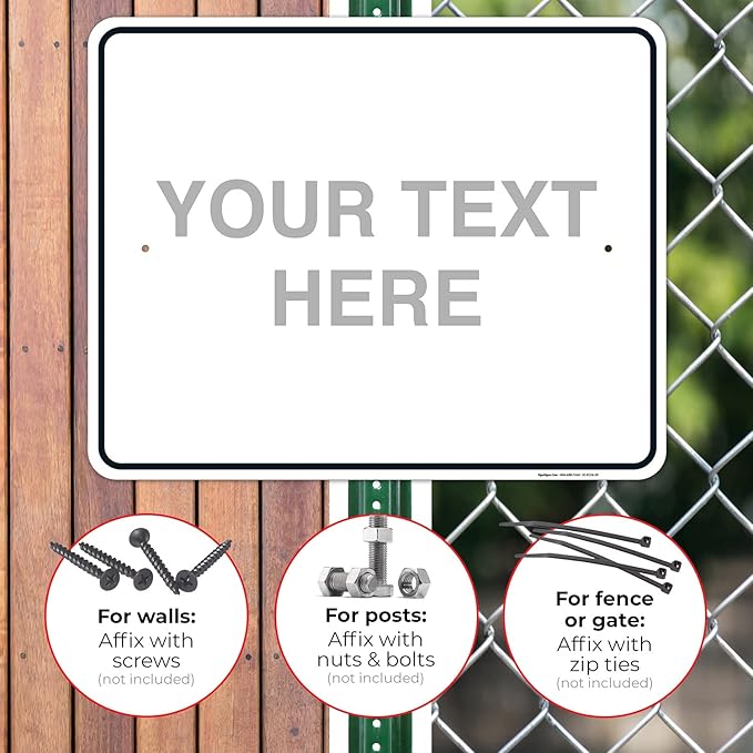 Custom Sign, Personalized Metal Signs, Customize for Office, Business, Home, Workplace, Airbnb, Delivery Signs, 24x30 Inches, Rust Free .063 Aluminum, Fade Resistant, Made in USA by Sigo Signs