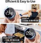 Allbean Digital Kitchen Timer, Large Display Magnetic Countdown Countup Timer, 3 Preset Times (5, 15, 25),Volume & Brightness Adjustable for Cooking Classroom Studying, Easy for Kids (Black,2Pcs)