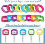 Blulu 80 Pcs Key Labels Key Color Covers Caps Tags Covers Set Plastic Keys Identifier Rings Toppers for Tags Organization House, 2 Styles(Rainbow Color)