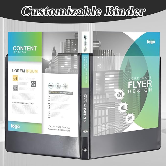 CIXILDTS 2-inch Round Ring Binder, Durable 2" 3 Ring Binder Fit Letter Size Paper, Black, 36-Pack
