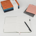 OnMove Notebooks Journal for Women Men 12 Pack Bulk Leather Hardcover with Pen Holder A5 160 Pages 100 GSM Thick Paper for Work School Lined Black
