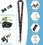 Funny Nurse Lanyards for ID Badges Name Tags ID Card Holder, ID Badge Holder with Breakaway Lanyard, Cute Badge Reel Badge Clip Retractable, Coffee Scrubs and Rubber Gloves (Black)