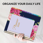 GNL 2026 Planner, Weekly and Monthly Planner January - December 2026, 8.5" x 11" Monthly Planner with Waterproof Flexible Cover, Spiral Binding Notebook with Colorful Tab, Pockets, Bookmark, Rose