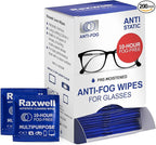 Raxwell Lens Wipes for Glasses - Streak-Free Glasses Cleaner - No-Residue Lens Cleaner - Portable Screen Wipes for Electronics - 200 Count, White, Unscented