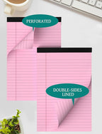 Aidunmis 7pcs Small Note Pads 5x8 Legal Pads Pink Notepad 5x8 College Ruled Pink Notebook Paper Narrow Ruled Mini Notepads 5 x 8 Legal Pad Perforated Small Writing Pads 5x7 In 30 Sheets per Note Pad