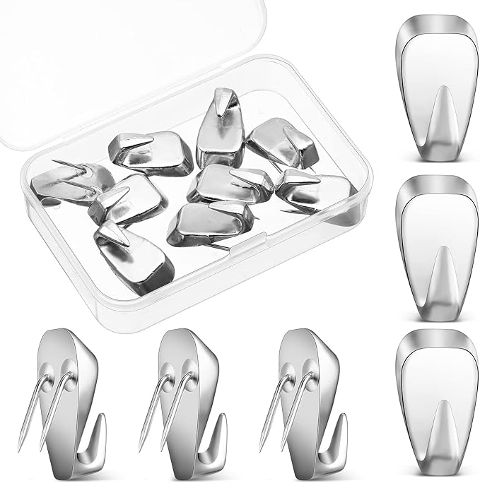LEIFIDE Cubicle Hooks Fabric Panel Wall Hooks Cubicle Clips Picture Hangers for 40 Lbs Office Home Kitchen Room Board Hanging Supplies(Silver,10 Pieces)