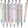 Zonon 12 Pcs Inspirational Pens Bulk Funny Ballpoint Pen with Stylus Tip Motivational Gifts for Valentine's Day Teacher Coworkers Nurse School Office Supplies(Morandi,Bible Style)