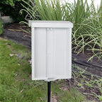 SourceOne 8.5” x 11” Outdoor Realtor Style Brochure Holder with Lid – White – UV Resistant
