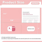 Two Pocket Folders, PANDRI 30 Pack 2 Pocket Folders, Letter Size Paper File Folder for School Office Home Business, Pink