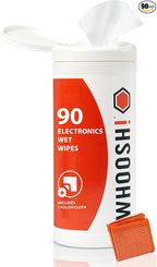 WHOOSH! Screen Shine 90 Count Touch Screen Cleaner Wipes for Car, OLED, TV, Eyeglasses, Laptop – Lint-Free, Non-Abrasive Wipes – Streak-Free Finish – Non-Toxic & Odorless – Microsuede Cloth Included