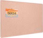 Lightomorrow Bulletin Board, 36 x 24 inches Felt Board - Decorative Pin Board, Cork Board Alternative for Wall, 3' x 2' Foldable Self-Adhesive Vision Board Prayer Board with 20 Pushpins - Mauvey Pink