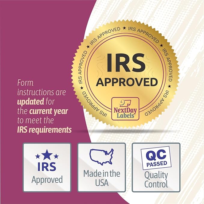 100 Envelopes Only - Designed for W-2 Forms 4-Up Laser Version