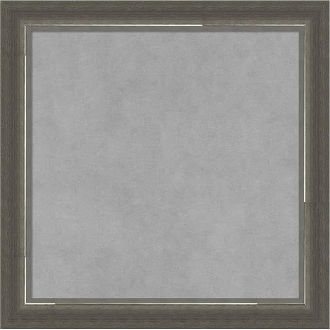 Amanti Art Silver Framed Magnetic Board 19x19 Small Vision Board for use with Magnets, 100% Metal Sheet to Display Items as Office Decor or for Home Organization in mudroom, Kitchen or Kids Room