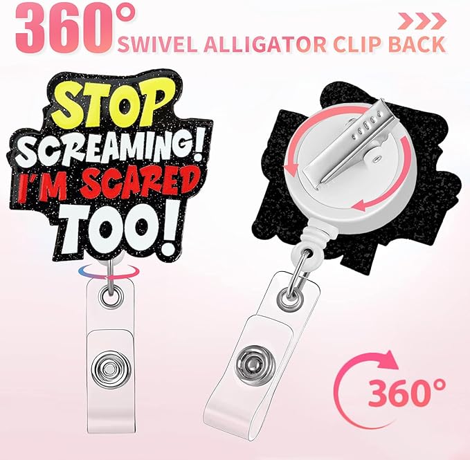 Aoryalps Retractable Badge Reel Holder Retractable with ID Clip for Nurse Nursing Name Tag Card Nursing Student Teacher Doctor Medical Assistant Work Office Clip-Gifts for Nurse