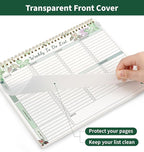 104 Pgs Weekly To Do List Notepad, 52 Duplex-Printed Undated Sheets 100 GSM（8.5"×11") Weekly Desk Planner For Work Home School Office Desk Accessories Supplies & Goal Setting Tasks - Green Foliage