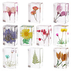 JINLISPIN 10 Pcs Flower in Resin Specimen Pressed Flower Paperweight Flower in Resin Specimen Collection for Desk Real Flowers Samples Paper Weights for Kids Scientific Educational Display Supplies