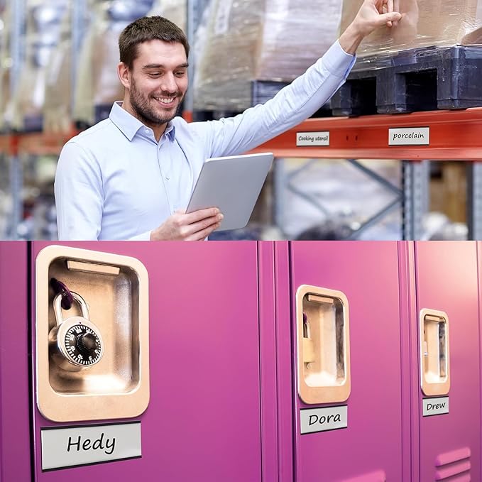Realth C Channel Magnetic Label Holders 30 Pack 2" x 6" - Magnetic Strip for Shelving, Storage Bins, Classroom, Office, Library, Supermarket