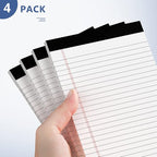 Nichela 5" x 8" Note Pads 4 Pack of Legal Pads 21lb Notepad College Ruled Legal Pad 30 Sheets Perforated Small Writing Pads Double-Side Printed Pad of Paper for School, College, Office