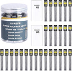 Lifreer 0.5 Lead Refills (1080 Pcs), Unbreakable 0.5 mm Lead Refills and 2 Premium Erasers, Long Lasting HB Pencil Lead 0.5 Refill,Mechanical Pencil Lead 0.5mm for Students & Professionals