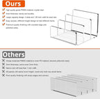 Richboom Acrylic File Sorter, 8.5"x6.3"x6.2", Upright File Organizer for Desk, Mail Organizer Countertop, File Holder for Letter, Document, Notebook, Clear, 3 Sections