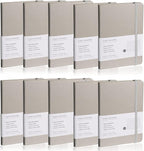 EMOMAS Lined Journal Notebook, 10Pack Hardcover Notebook for Men & Women – Journals for Writing, Work, School, Home & Daily Notes, 160 Pages – Medium A5, 5.7"x8", 100 gsm Thick Paper (Grey)