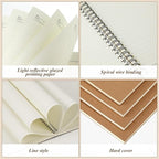 Leelosp 12 Pack Small Spiral Notebook 5 x 7 Inch Lined College Ruled Spiral Journal Wire Bound Notebook Kraft Cover, 120 Pages for Work Students Office Business(Brown)