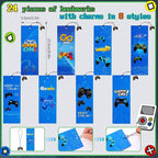 Kolewo4ever 148 Pieces Video Game Theme Stationery Set:100 Pcs Video Game Pencils 24 Pcs Game Pattern Mini Spiral Notepad Memo Pad 24 Pcs Game Metal Charms Bookmarks (Style-2)