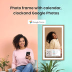 ApoloSign 27” Digital Calendar: Dual Mode Calendars with Google Play & Multi-calendar Sync, Electronic Planner & Chore Chart, Smart Touchscreen, Interactive Display for Family Schedules (Teak Wood, 27-inch)