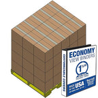 Samsill Economy 1.5 Inch 3 Ring Binder Bulk Pallet, Made in The USA, Round Ring Binder, Customizable Clear View Cover, Black, Pallet of 720 Binders in 60 Cartons