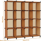 HOMIDEC Cube Storage Organizer 16-Cube Storage Shelf, Closet Organizer for Garment Racks, Closet Organizers and Storage with Metal Hammer, Bookshelf for Kids, (48.4 L x 12.2 W x 48.4 H Inches)