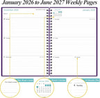 2026-2027 Planner - 18 Months Weekly & Monthly Planner from January 2026 - June 2027, Spiral Planners 2026-2027 with Elastic Closure, Inner Pocket, Medium 5.8" x 8.3", Purple
