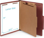 Blue Summit Supplies 30 Letter Size Classification Folders, 1 Divider, 2 Inch Tyvek Expansions, Durable 2 Prongs Designed to Organize Standard Law Client Files, Office Reports, Brick Red
