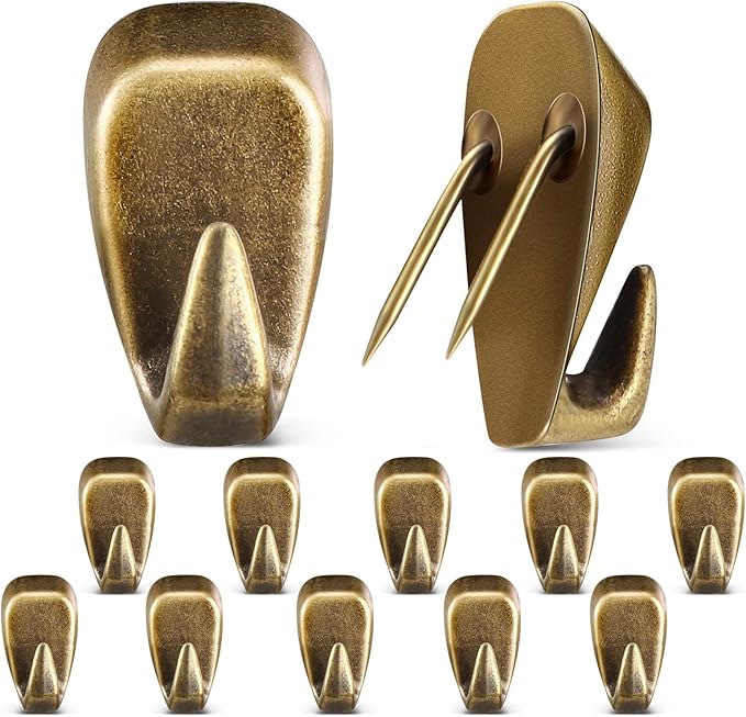 LEIFIDE Cubicle Hooks Fabric Panel Wall Hooks Cubicle Clips Picture Hangers for 40 Lbs Office Home Kitchen Room Board Hanging Supplies(Bronze,10 Pieces)