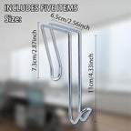 LIGHUFEIC 5 Pack Wire Cubicle Hook,Cubicle Accessories Wall Hangers for Clothing Mirrors, Pictures, Hats, and Bags in Office Cubicles Panels Cubicle Hooks(slive)