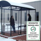 Locmorly Aluminum Sign, Designated Smoking Area Sign Dispose of Cigarette Butt Properly Sign, 12x16 Inch