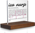 ICU Nurse Gifts, Thank You Appreciation Gifts for Critical Care Nurses Week Graduation Birthday Christmas Office Desk Decor Decorative Signs Plaque PA005