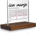 ICU Nurse Gifts, Thank You Appreciation Gifts for Critical Care Nurses Week Graduation Birthday Christmas Office Desk Decor Decorative Signs Plaque PA005