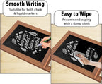 Newzealkids Tabletop Chalkboard Signs 10.2"x14" Magnetic Small Chalkboard Sign, Desktop Standing/Wall Hanging Blackboard with Liquid Chalk Marker, Wood Framed Menu Board for Kitchen, Café, Home Decor