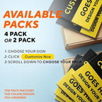 Custom Metal Signs, Personalized Aluminum, Customized Safety, Business Signs, Waterproof Outdoor, White Aluminum (Black & Yellow, 10x7 In)