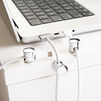 ICONIT Cable Anchors for Desk Organization | Premium Aluminum Cord Organizers | Charger + Cable Management Clips for Home & Office | Stylish, Sturdy, & Functional | (3 Pack) (Silver)