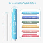 Nicpro 6 Pack Rotary Retractable Erasers, Soft TPE Twist Erasers in Cute Rainbow Colors, Clean Erasing Large Pencil Eraser for Students Kids, School Supplies, Office, Stationary, Drawing & Journaling