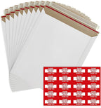 10 Pack 7x9 inches Rigid Mailers – Self-Seal White Cardboard Envelopes – Heavy-Duty Mailing Supplies for Documents, Photos, Magazines, and Literature