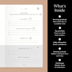 Intelligent Change The Five Minute Journal, Original Daily Gratitude Journal 2025, Reflection & Manifestation Journal for Mindfulness, Undated Daily Journal with Gold Foiling, Plastic-Free, Black
