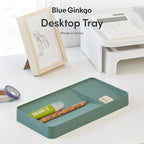 BLUE GINKGO Desk Tray – Korean-Made Organizer for Notes, Pens, Pencils, and Accessories (Double-sided, Green)