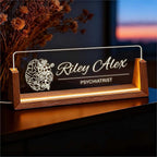 Custom Name Plate for Desk, Personalized Light Up Acrylic Office Sign for Teacher Boss Coworker, Employee Appreciation Gift, Desk Name Tag Decor