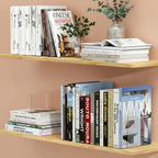 16 Pcs Clear Acrylic Bookends for Shelves, Heavy Duty L-Shaped Book Ends for Books, Invisible Book Organizer & Holder for Office, Home, Library