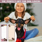 Gersoniel 12 Packs Magnetic Notepads for Refrigerator Monthly Grocery Magnetic List Set to Do List Pads Back Memo Notepad 9 x 3.5 Inches for Fridge Kitchen Shopping Grocery(Mixed Color,Dachshund)