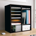 Safco Wooden Paper and Mail Organizer for Home Office and Classroom, Adjustable Shelves and Stackable