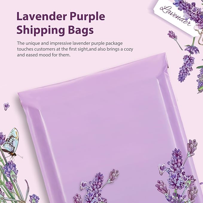 Fuxury 40000 Pcs Large Poly Mailers 19x24 Inch, Waterproof Shipping Bags for Clothing, Strong Adhesive Shipping Envelopes for Small Business Suppliers, Self Seal Mailers Poly Mailing Bags Light Purple